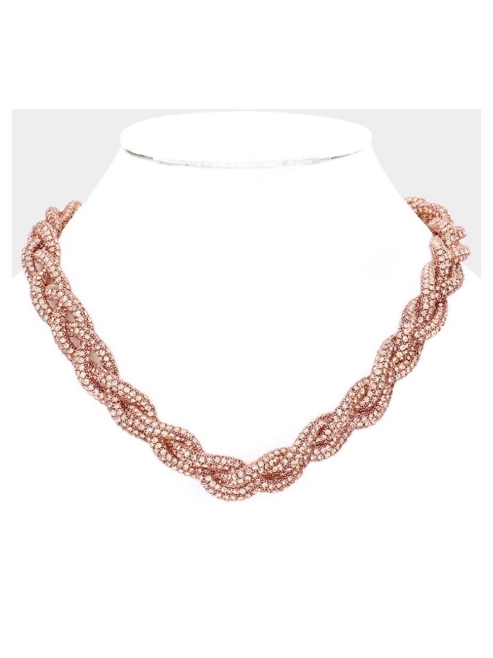 Bling braided necklace